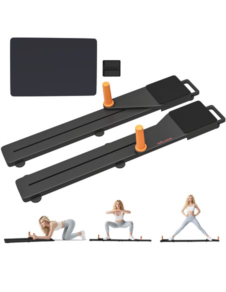 SPORTNOW Push Up Board Set of 2, Portable Press Up Board with Dual Glide Rails, Knee Pad, Pushup Stand Pilates Reformer Machine  - pic 174201 | FastDaddyshop