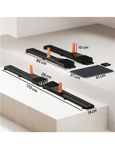 SPORTNOW Push Up Board Set of 2, Portable Press Up Board with Dual Glide Rails, Knee Pad, Pushup Stand Pilates Reformer Machine  - pic 174203 | FastDaddyshop