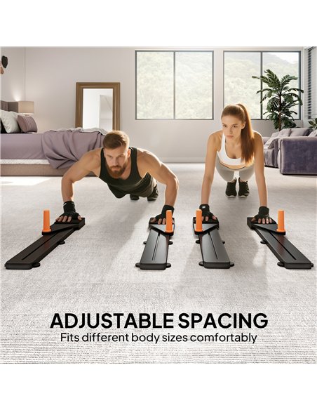 SPORTNOW Push Up Board Set of 2, Portable Press Up Board with Dual Glide Rails, Knee Pad, Pushup Stand Pilates Reformer Machine  - pic 174205 | FastDaddyshop