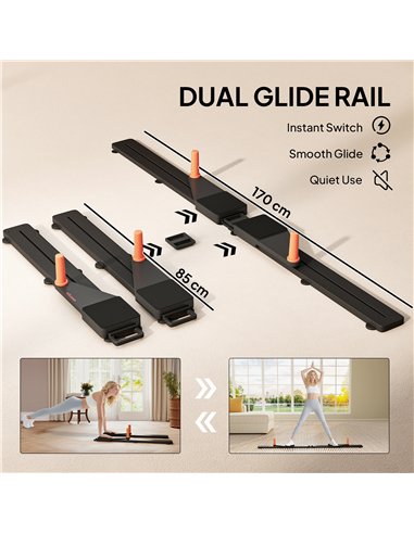 SPORTNOW Push Up Board Set of 2, Portable Press Up Board with Dual Glide Rails, Knee Pad, Pushup Stand Pilates Reformer Machine 