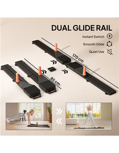 SPORTNOW Push Up Board Set of 2, Portable Press Up Board with Dual Glide Rails, Knee Pad, Pushup Stand Pilates Reformer Machine  - pic 174206 | FastDaddyshop