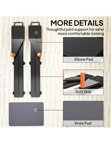 SPORTNOW Push Up Board Set of 2, Portable Press Up Board with Dual Glide Rails, Knee Pad, Pushup Stand Pilates Reformer Machine 
