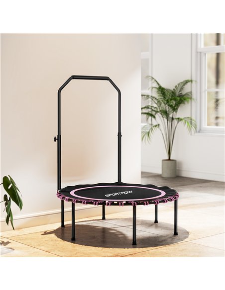 SPORTNOW 40" Foldable Fitness Trampoline Rebounder with Handle, Pink - pic 174235 | FastDaddyshop