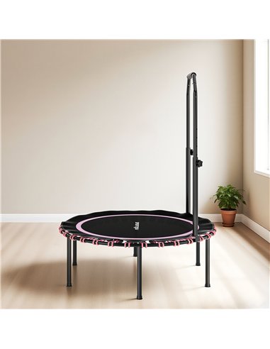 SPORTNOW 40" Foldable Fitness Trampoline Rebounder with Handle, Pink