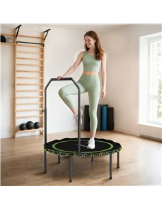 SPORTNOW 40" Foldable Fitness Trampoline Rebounder with Handle, Green 2