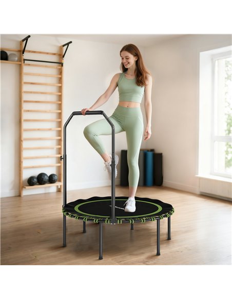 SPORTNOW 40" Foldable Fitness Trampoline Rebounder with Handle, Green - pic 174238 | FastDaddyshop