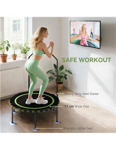 SPORTNOW 40" Foldable Fitness Trampoline Rebounder with Handle, Green