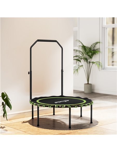 SPORTNOW 40" Foldable Fitness Trampoline Rebounder with Handle, Green - pic 174244 | FastDaddyshop