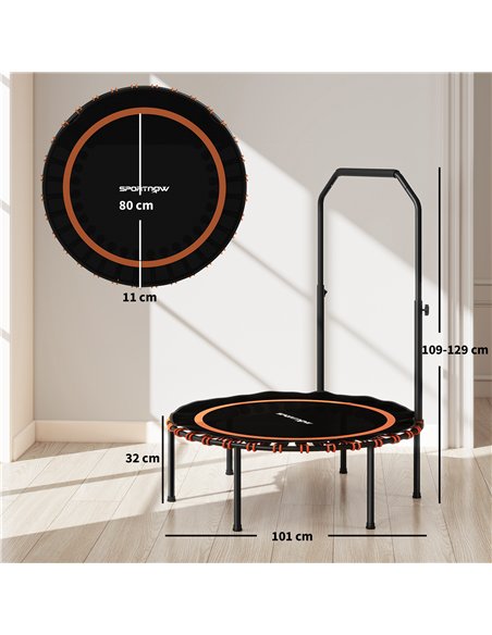 SPORTNOW 40" Foldable Fitness Trampoline Rebounder with Handle, Orange - pic 174248 | FastDaddyshop