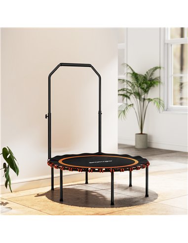 SPORTNOW 40" Foldable Fitness Trampoline Rebounder with Handle, Orange