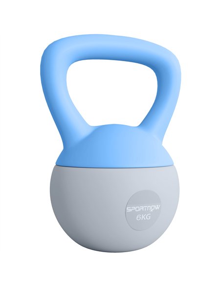 SPORTNOW 6KG Soft Kettlebell, Kettlebell with Non-Slip Handle for Home Gym, Weight Lifting, Strength Training, Light Blue/Grey - pic 174255 | FastDaddyshop