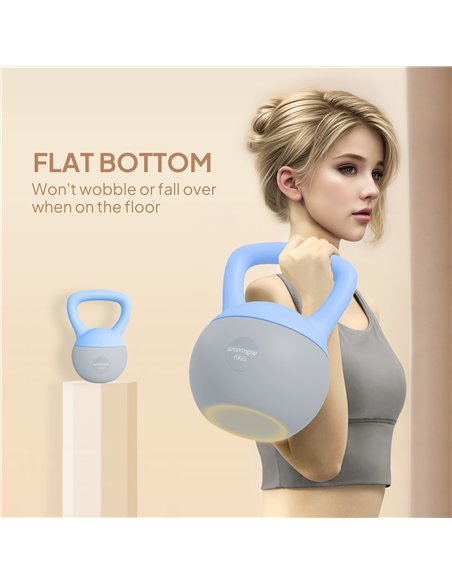 SPORTNOW 6KG Soft Kettlebell, Kettlebell with Non-Slip Handle for Home Gym, Weight Lifting, Strength Training, Light Blue/Grey - pic 174260 | FastDaddyshop