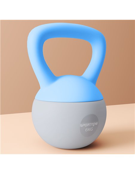 SPORTNOW 6KG Soft Kettlebell, Kettlebell with Non-Slip Handle for Home Gym, Weight Lifting, Strength Training, Light Blue/Grey - pic 174261 | FastDaddyshop