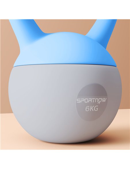 SPORTNOW 6KG Soft Kettlebell, Kettlebell with Non-Slip Handle for Home Gym, Weight Lifting, Strength Training, Light Blue/Grey - pic 174262 | FastDaddyshop