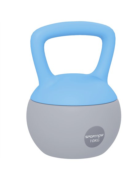SPORTNOW 10KG Soft Kettlebell, Kettlebell with Non-Slip Handle for Home Gym, Weight Lifting, Strength Training, Light Blue/Grey - pic 174264 | FastDaddyshop
