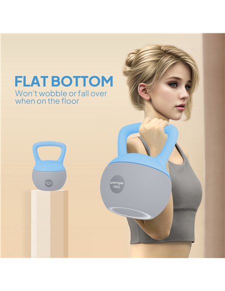 SPORTNOW 10KG Soft Kettlebell, Kettlebell with Non-Slip Handle for Home Gym, Weight Lifting, Strength Training, Light Blue/Grey - pic 174269 | FastDaddyshop