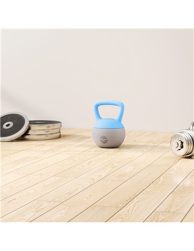 SPORTNOW 10KG Soft Kettlebell, Kettlebell with Non-Slip Handle for Home Gym, Weight Lifting, Strength Training, Light Blue/Grey
