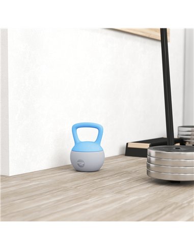 SPORTNOW 10KG Soft Kettlebell, Kettlebell with Non-Slip Handle for Home Gym, Weight Lifting, Strength Training, Light Blue/Grey