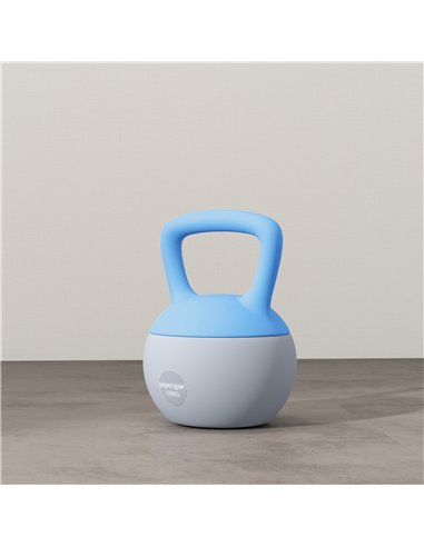 SPORTNOW 10KG Soft Kettlebell, Kettlebell with Non-Slip Handle for Home Gym, Weight Lifting, Strength Training, Light Blue/Grey