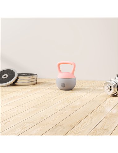SPORTNOW 10KG Soft Kettlebell, Kettlebell with Non-Slip Handle for Home Gym, Weight Lifting, Strength Training, Pink/Grey