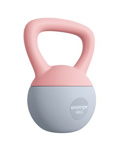 SPORTNOW 8KG Soft Kettlebell, Kettlebell with Non-Slip Handle for Home Gym, Weight Lifting, Strength Training, Pink/Grey