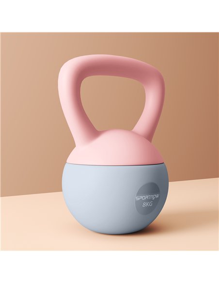 SPORTNOW 8KG Soft Kettlebell, Kettlebell with Non-Slip Handle for Home Gym, Weight Lifting, Strength Training, Pink/Grey - pic 174288 | FastDaddyshop