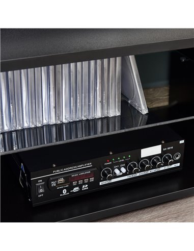 Homcom 1600mm TV Stand Cabinet with LED RGB Lights and Remote Control, Black