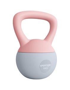 SPORTNOW 6KG Soft Kettlebell, Kettlebell with Non-Slip Handle for Home Gym, Weight Lifting, Strength Training, Pink/Grey