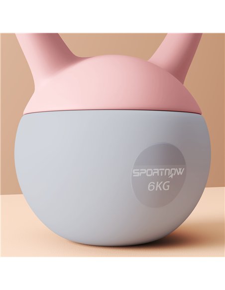 SPORTNOW 6KG Soft Kettlebell, Kettlebell with Non-Slip Handle for Home Gym, Weight Lifting, Strength Training, Pink/Grey - pic 174298 | FastDaddyshop