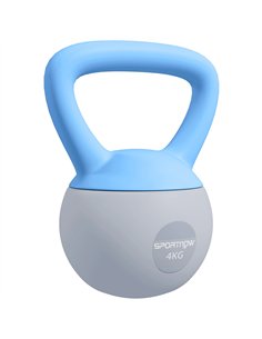 SPORTNOW 4KG Soft Kettlebell, Kettlebell with Non-Slip Handle for Home Gym, Weight Lifting, Strength Training, Light Blue/Grey