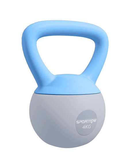 SPORTNOW 4KG Soft Kettlebell, Kettlebell with Non-Slip Handle for Home Gym, Weight Lifting, Strength Training, Light Blue/Grey - pic 174300 | FastDaddyshop