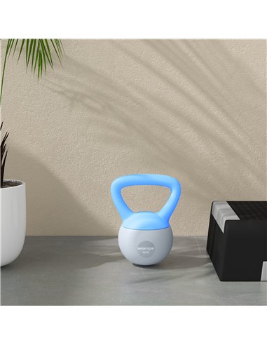 SPORTNOW 4KG Soft Kettlebell, Kettlebell with Non-Slip Handle for Home Gym, Weight Lifting, Strength Training, Light Blue/Grey