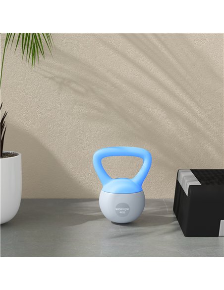 SPORTNOW 4KG Soft Kettlebell, Kettlebell with Non-Slip Handle for Home Gym, Weight Lifting, Strength Training, Light Blue/Grey - pic 174306 | FastDaddyshop