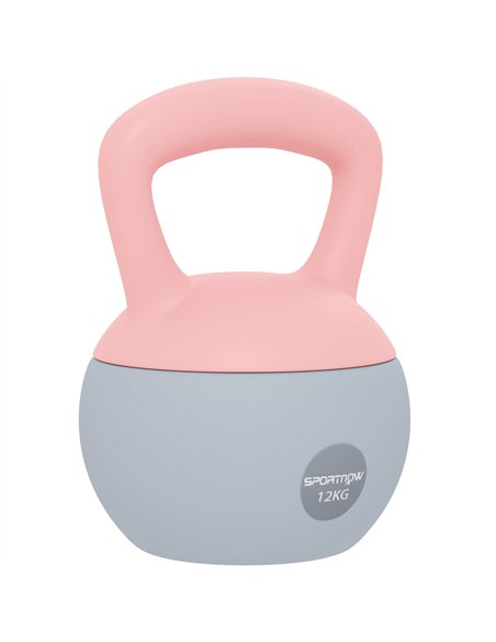SPORTNOW 12KG Soft Kettlebell, Kettlebell with Non-Slip Handle for Home Gym, Weight Lifting, Strength Training, Pink/Grey - pic 174309 | FastDaddyshop