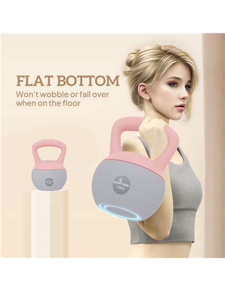 SPORTNOW 12KG Soft Kettlebell, Kettlebell with Non-Slip Handle for Home Gym, Weight Lifting, Strength Training, Pink/Grey - pic 174314 | FastDaddyshop