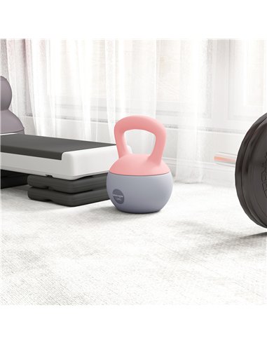 SPORTNOW 12KG Soft Kettlebell, Kettlebell with Non-Slip Handle for Home Gym, Weight Lifting, Strength Training, Pink/Grey
