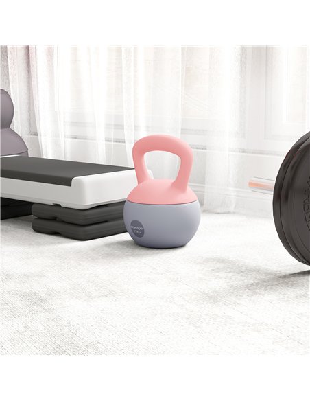 SPORTNOW 12KG Soft Kettlebell, Kettlebell with Non-Slip Handle for Home Gym, Weight Lifting, Strength Training, Pink/Grey - pic 174316 | FastDaddyshop