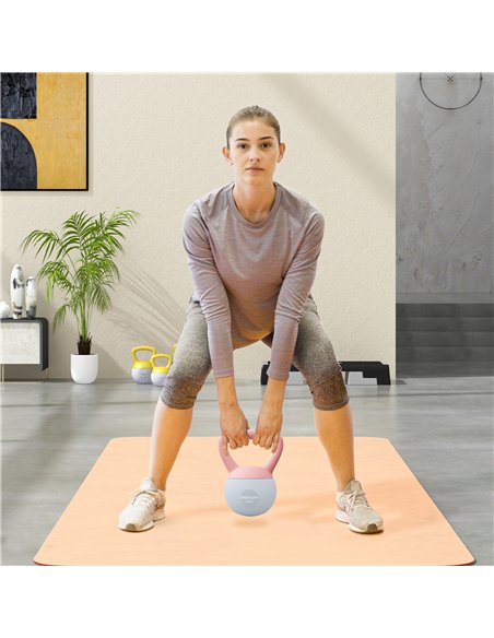 SPORTNOW 4KG Soft Kettlebell, Kettlebell with Non-Slip Handle for Home Gym, Weight Lifting, Strength Training, Pink/Grey - pic 174319 | FastDaddyshop
