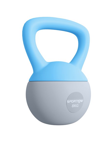SPORTNOW 8KG Soft Kettlebell, Kettlebell with Non-Slip Handle for Home Gym, Weight Lifting, Strength Training, Light Blue/Grey - pic 174327 | FastDaddyshop