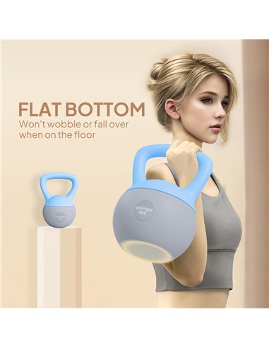 SPORTNOW 8KG Soft Kettlebell, Kettlebell with Non-Slip Handle for Home Gym, Weight Lifting, Strength Training, Light Blue/Grey