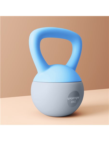 SPORTNOW 8KG Soft Kettlebell, Kettlebell with Non-Slip Handle for Home Gym, Weight Lifting, Strength Training, Light Blue/Grey - pic 174333 | FastDaddyshop