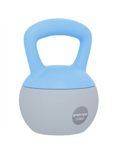 SPORTNOW 12KG Soft Kettlebell, Kettlebell with Non-Slip Handle for Home Gym, Weight Lifting, Strength Training, Light Blue/Grey