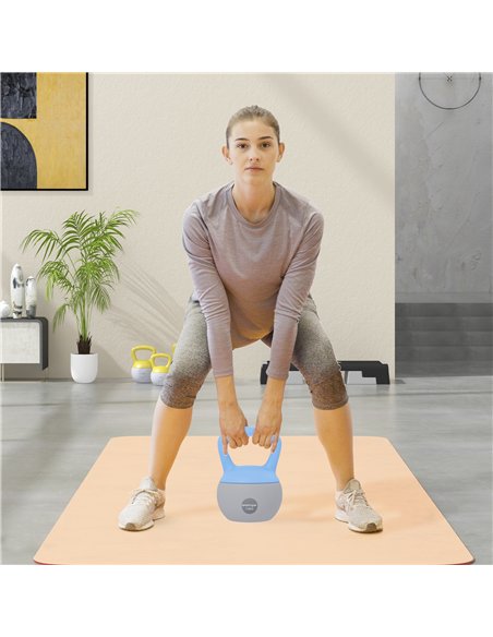 SPORTNOW 12KG Soft Kettlebell, Kettlebell with Non-Slip Handle for Home Gym, Weight Lifting, Strength Training, Light Blue/Grey - pic 174337 | FastDaddyshop
