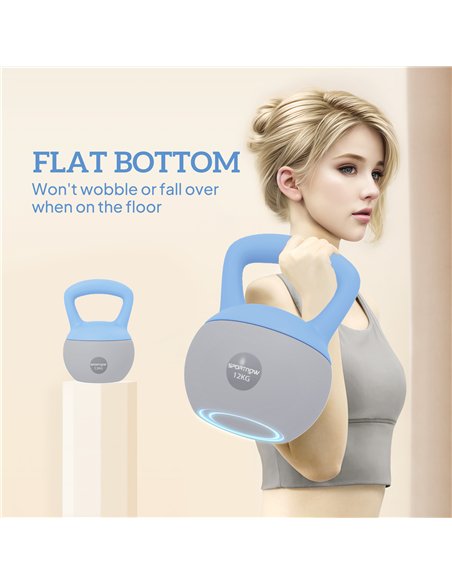 SPORTNOW 12KG Soft Kettlebell, Kettlebell with Non-Slip Handle for Home Gym, Weight Lifting, Strength Training, Light Blue/Grey - pic 174341 | FastDaddyshop