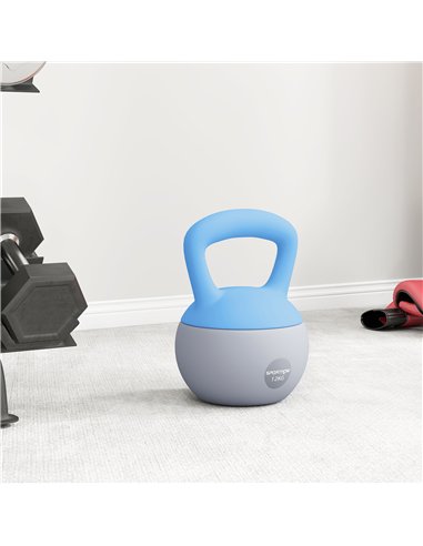 SPORTNOW 12KG Soft Kettlebell, Kettlebell with Non-Slip Handle for Home Gym, Weight Lifting, Strength Training, Light Blue/Grey