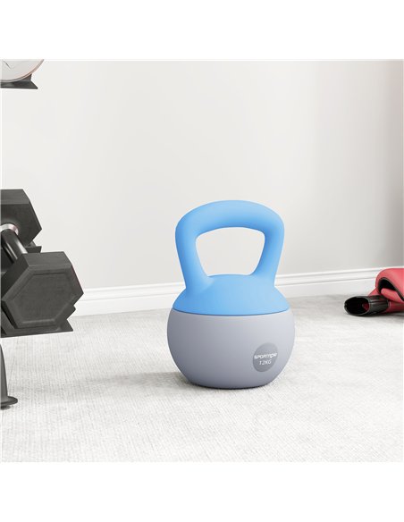 SPORTNOW 12KG Soft Kettlebell, Kettlebell with Non-Slip Handle for Home Gym, Weight Lifting, Strength Training, Light Blue/Grey - pic 174342 | FastDaddyshop