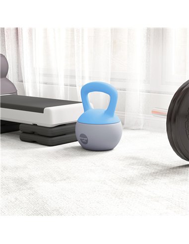 SPORTNOW 12KG Soft Kettlebell, Kettlebell with Non-Slip Handle for Home Gym, Weight Lifting, Strength Training, Light Blue/Grey