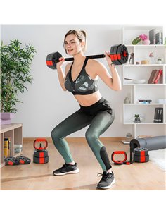 SPORTNOW 4-in-1 Adjustable Weight Dumbbells Set, Used as Kettlebell, Barbell, Dumbbell, Push-Up Stand, 30kg Free Weights Set for 2