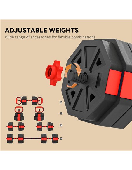 SPORTNOW 4-in-1 Adjustable Weight Dumbbells Set, Used as Kettlebell, Barbell, Dumbbell, Push-Up Stand, 30kg Free Weights Set for - pic 174349 | FastDaddyshop