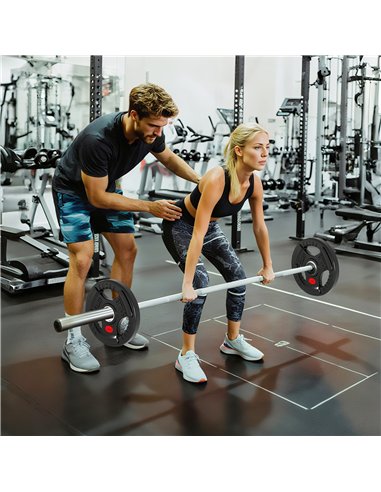 SPORTNOW Olympic Weight Plates, 2"/5cm Weight Disc Pair with Tri-Grips, 2 x 5kg Dumbbell Plates for Weightlifting and Strength T
